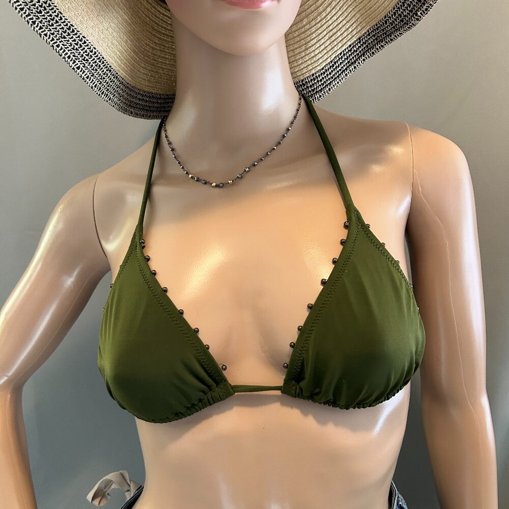 J.Crew Olive Green Studded Bikini Set – Size L